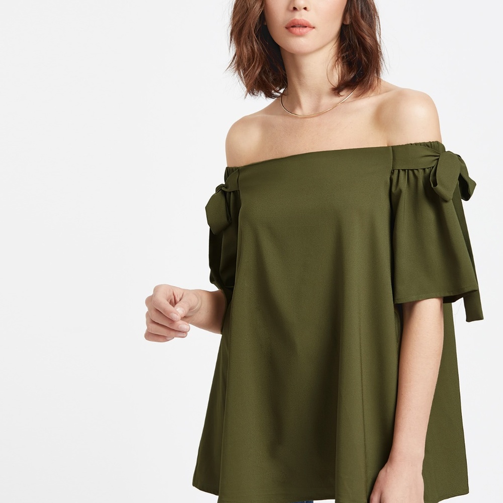 Bardot Bow Tie Detail Swing Top